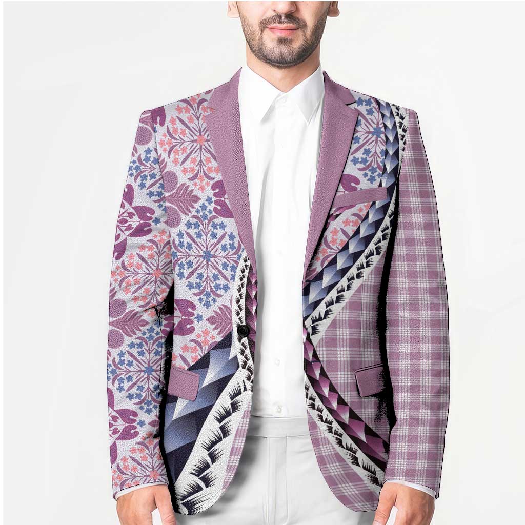 Aloha Vintage Palaka Floral Hawaiian Quilt Blazer Akala Motif LT9 - Polynesian Pride
