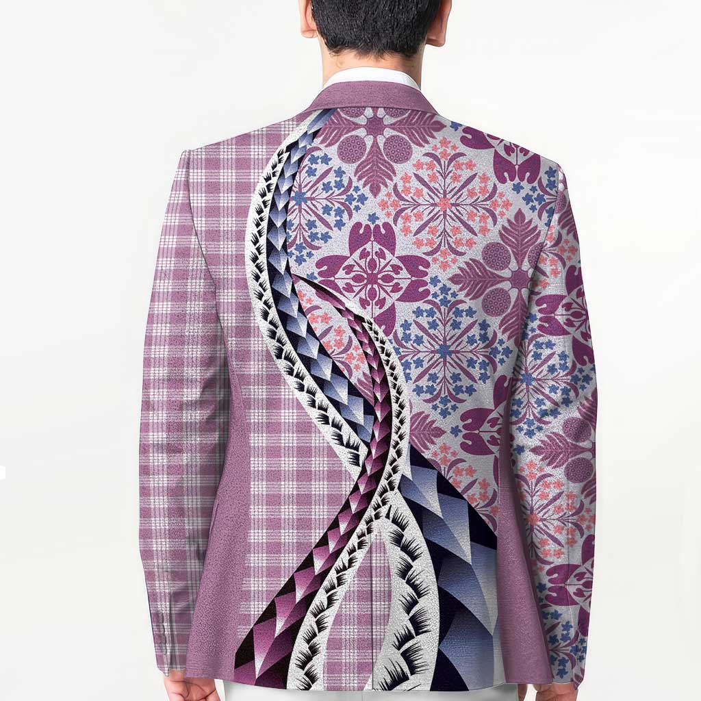 Aloha Vintage Palaka Floral Hawaiian Quilt Blazer Akala Motif LT9 - Polynesian Pride