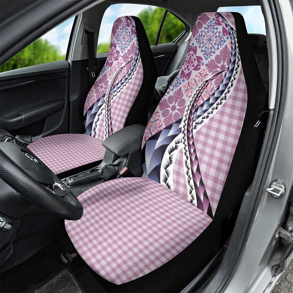 Aloha Vintage Palaka Floral Hawaiian Quilt Car Seat Cover Akala Motif - Polynesian Pride