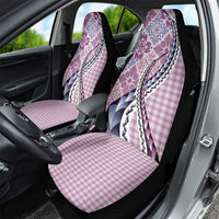 Aloha Vintage Palaka Floral Hawaiian Quilt Car Seat Cover Akala Motif - Polynesian Pride