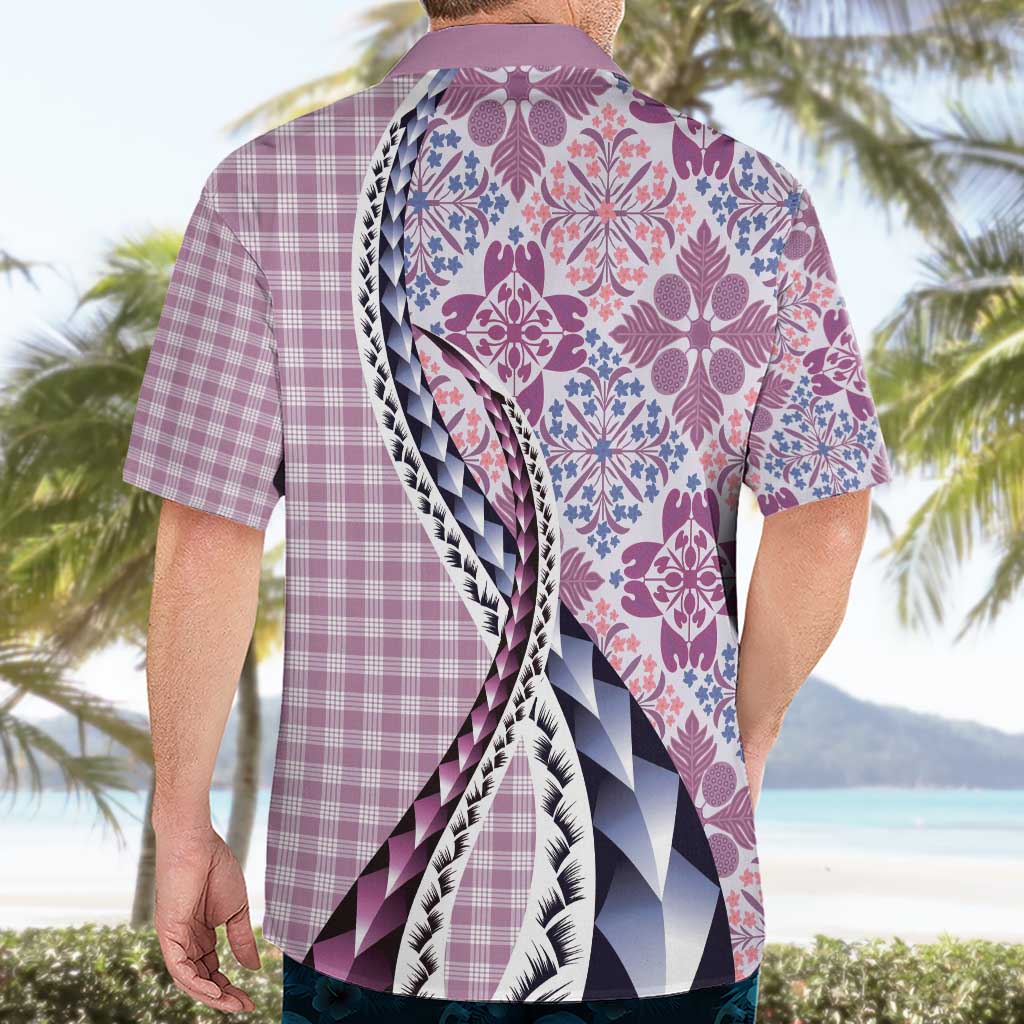 Aloha Vintage Palaka Floral Hawaiian Quilt Hawaiian Shirt Akala Motif - Polynesian Pride