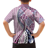 Aloha Vintage Palaka Floral Hawaiian Quilt Hawaiian Shirt Akala Motif - Polynesian Pride