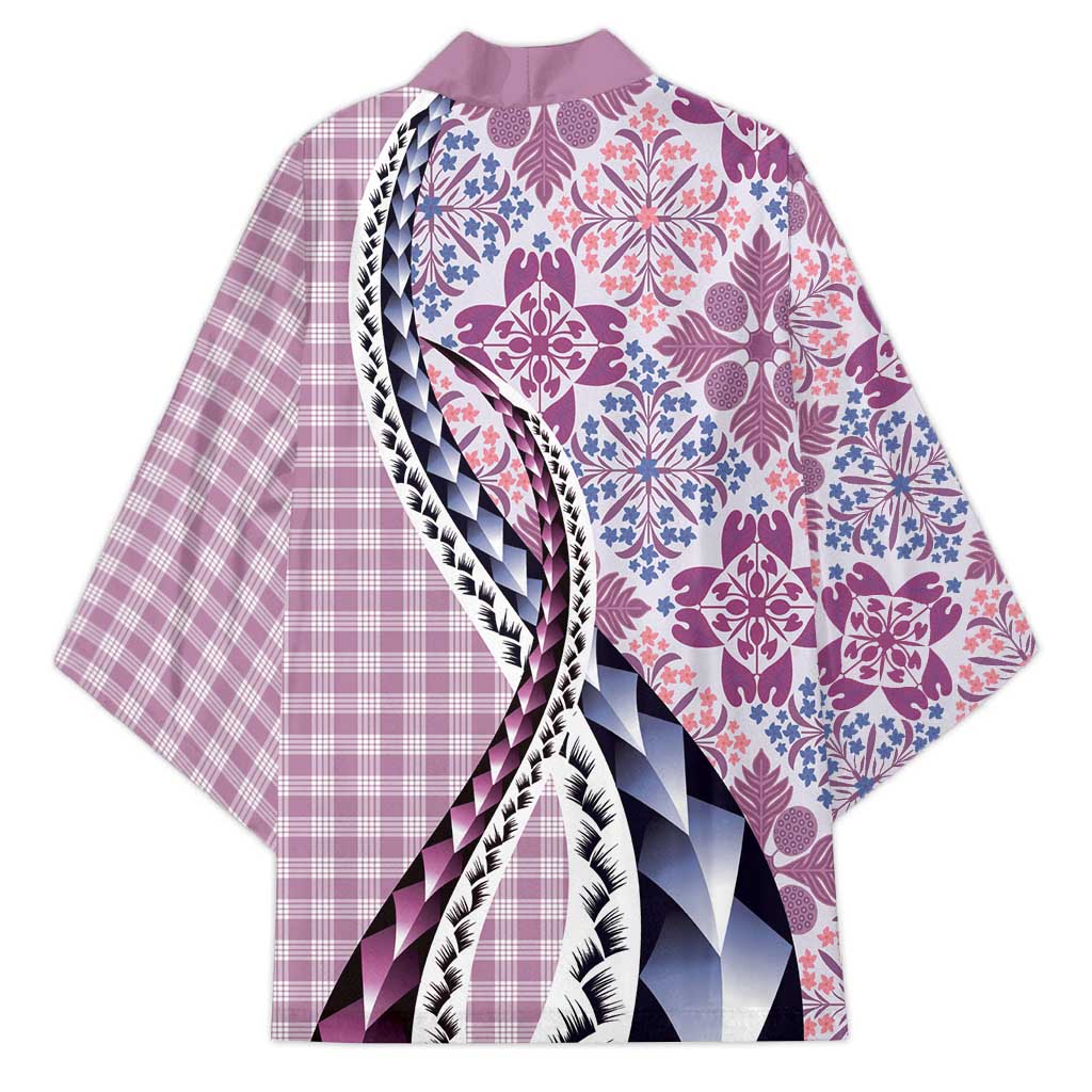 Aloha Vintage Palaka Floral Hawaiian Quilt Kimono Akala Motif LT9 - Polynesian Pride