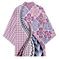 Aloha Vintage Palaka Floral Hawaiian Quilt Kimono Akala Motif LT9 - Polynesian Pride