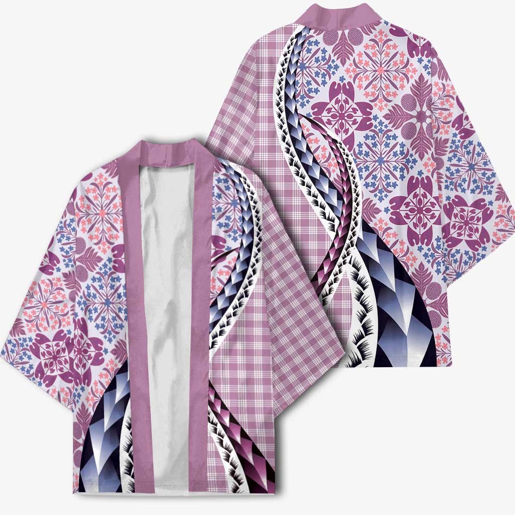 Aloha Vintage Palaka Floral Hawaiian Quilt Kimono Akala Motif LT9 - Polynesian Pride