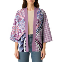 Aloha Vintage Palaka Floral Hawaiian Quilt Kimono Akala Motif LT9 - Polynesian Pride