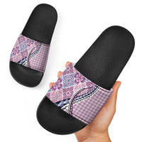 Aloha Vintage Palaka Floral Hawaiian Quilt Slide Sandals Akala Motif - Polynesian Pride