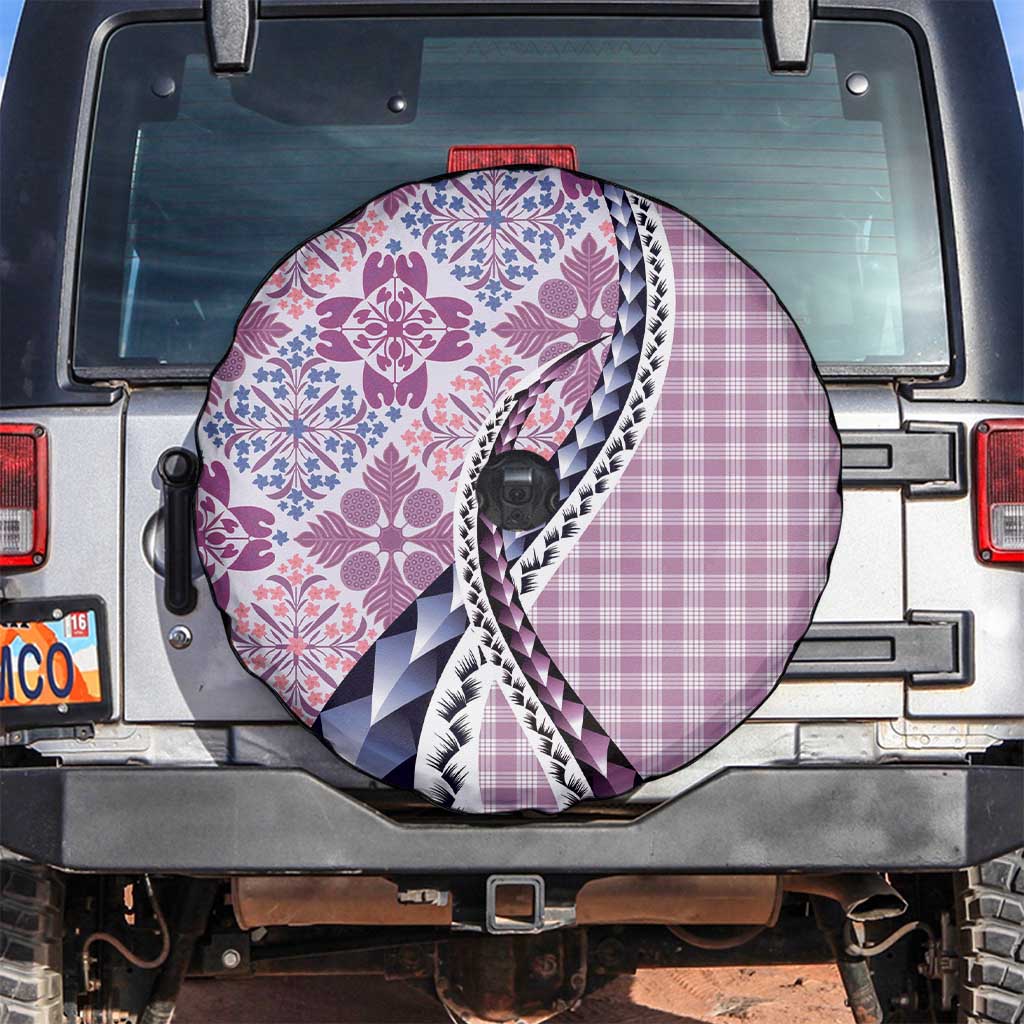 Aloha Vintage Palaka Floral Hawaiian Quilt Spare Tire Cover Akala Motif - Polynesian Pride