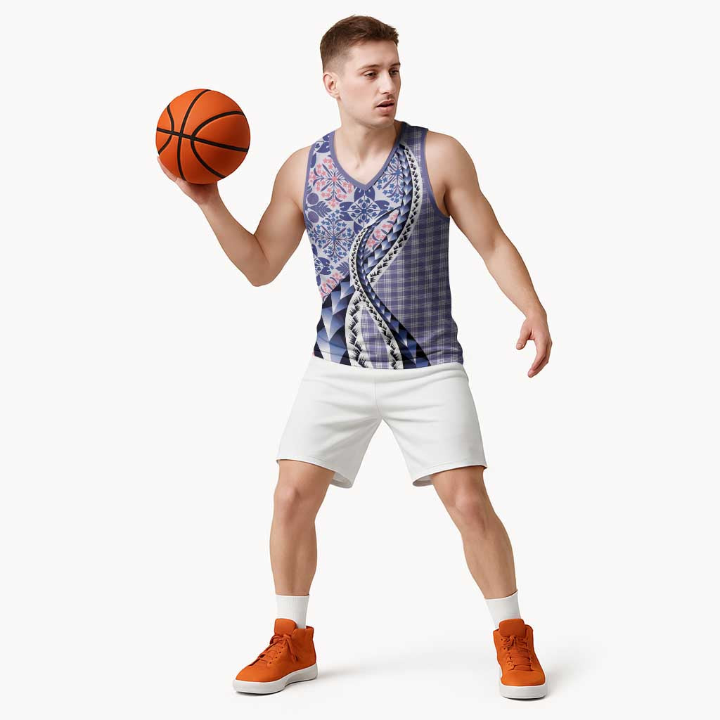 Aloha Vintage Palaka Floral Hawaiian Quilt Basketball Jersey Poni Motif - Polynesian Pride
