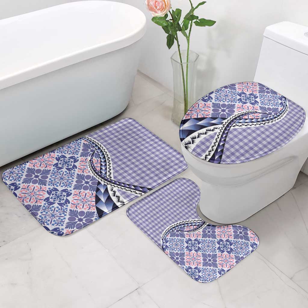 Aloha Vintage Palaka Floral Hawaiian Quilt Bathroom Set Poni Motif - Polynesian Pride