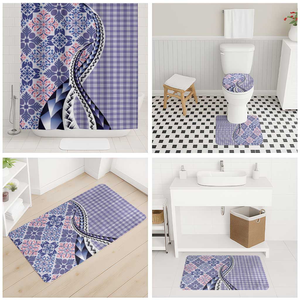 Aloha Vintage Palaka Floral Hawaiian Quilt Bathroom Set Poni Motif - Polynesian Pride