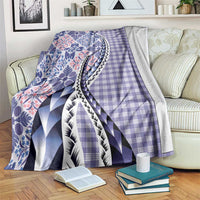 Aloha Vintage Palaka Floral Hawaiian Quilt Blanket Poni Motif LT9 Purple - Polynesian Pride
