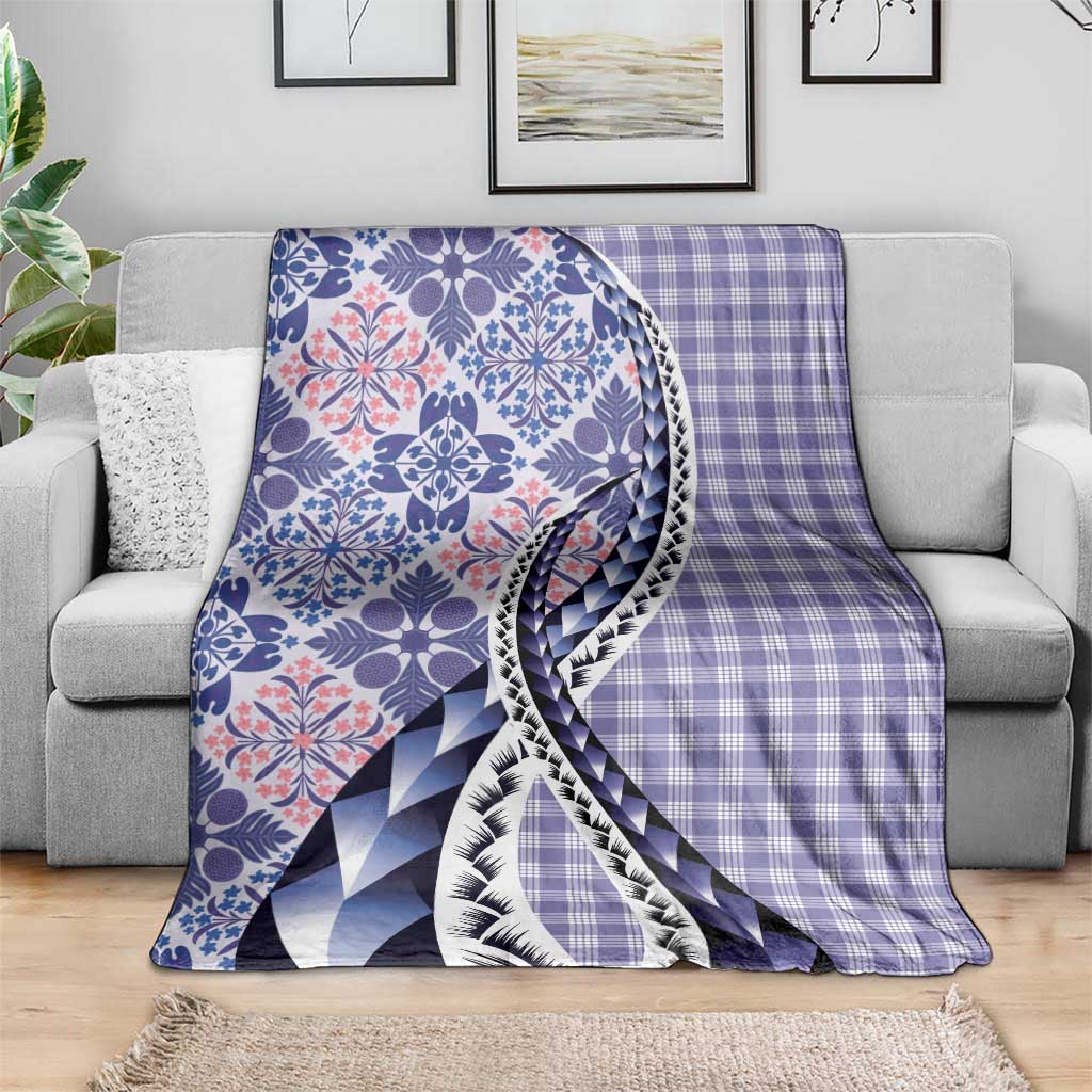 Aloha Vintage Palaka Floral Hawaiian Quilt Blanket Poni Motif LT9 - Polynesian Pride