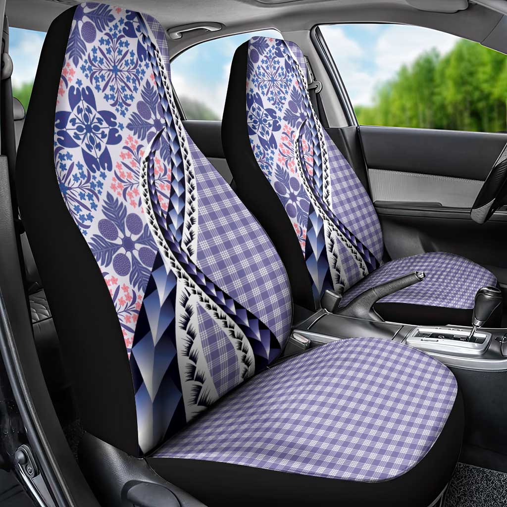 Aloha Vintage Palaka Floral Hawaiian Quilt Car Seat Cover Poni Motif - Polynesian Pride
