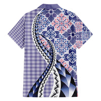Aloha Vintage Palaka Floral Hawaiian Quilt Family Matching Short Sleeve Bodycon Dress and Hawaiian Shirt Poni Motif LT9 - Polynesian Pride