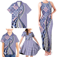 Aloha Vintage Palaka Floral Hawaiian Quilt Family Matching Tank Maxi Dress and Hawaiian Shirt Poni Motif LT9 - Polynesian Pride