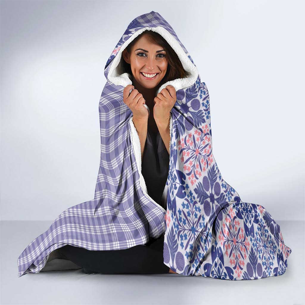 Aloha Vintage Palaka Floral Hawaiian Quilt Hooded Blanket Poni Motif - Polynesian Pride