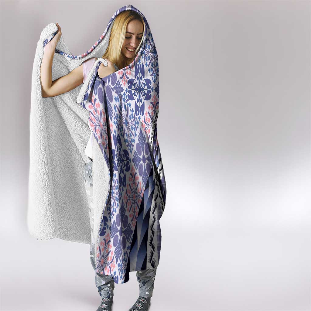 Aloha Vintage Palaka Floral Hawaiian Quilt Hooded Blanket Poni Motif - Polynesian Pride