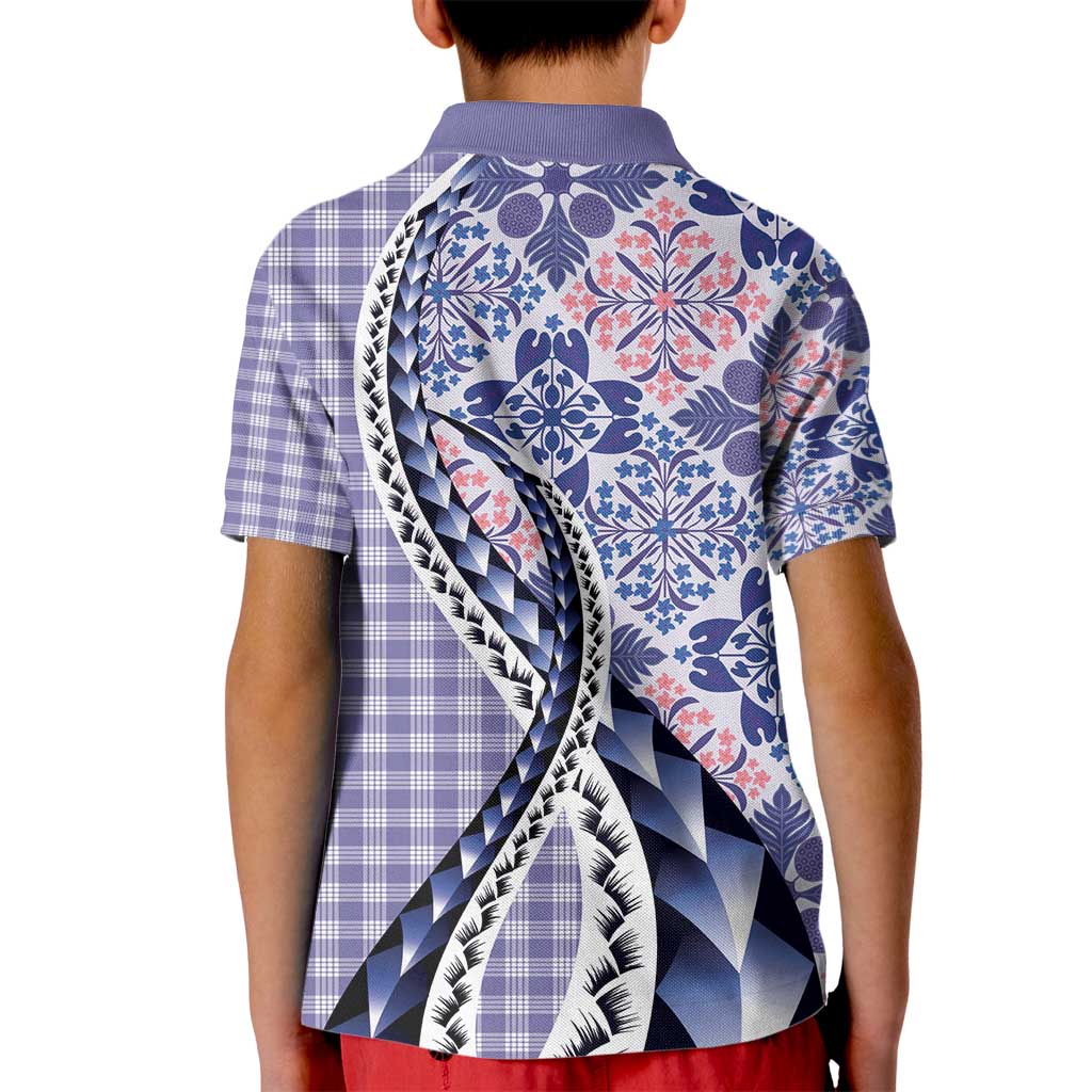 Aloha Vintage Palaka Floral Hawaiian Quilt Kid Polo Shirt Poni Motif - Polynesian Pride