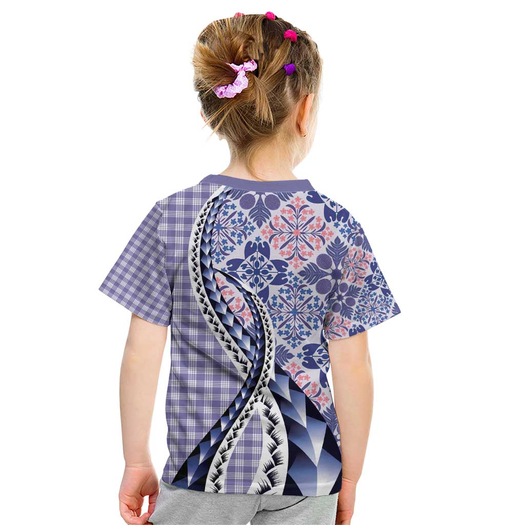 Aloha Vintage Palaka Floral Hawaiian Quilt Kid T Shirt Poni Motif - Polynesian Pride