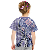 Aloha Vintage Palaka Floral Hawaiian Quilt Kid T Shirt Poni Motif - Polynesian Pride