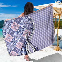 Aloha Vintage Palaka Floral Hawaiian Quilt Sarong Poni Motif - Polynesian Pride