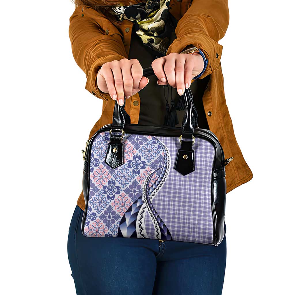 Aloha Vintage Palaka Floral Hawaiian Quilt Shoulder Handbag Poni Motif - Polynesian Pride