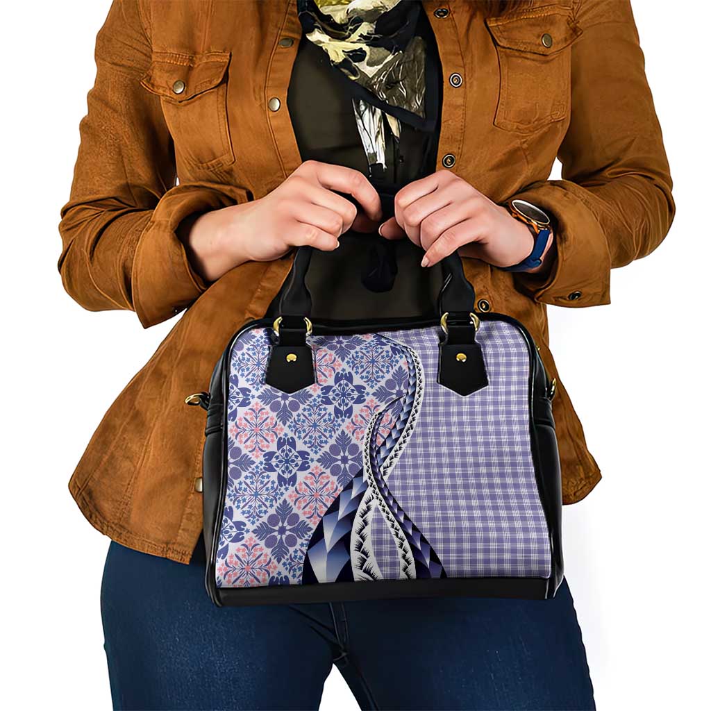 Aloha Vintage Palaka Floral Hawaiian Quilt Shoulder Handbag Poni Motif - Polynesian Pride