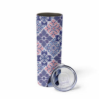 Aloha Vintage Palaka Floral Hawaiian Quilt Skinny Tumbler Poni Motif LT9 - Polynesian Pride