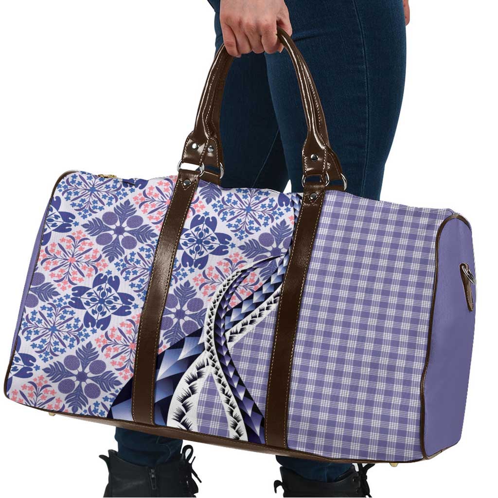 Aloha Vintage Palaka Floral Hawaiian Quilt Travel Bag Poni Motif - Polynesian Pride