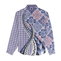 Aloha Vintage Palaka Floral Hawaiian Quilt Women Casual Shirt Poni Motif LT9 - Polynesian Pride