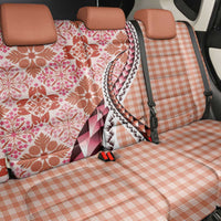 Aloha Vintage Palaka Floral Hawaiian Quilt Back Car Seat Cover Ulaula Motif - Polynesian Pride