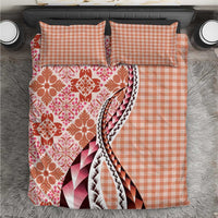 Aloha Vintage Palaka Floral Hawaiian Quilt Bedding Set Ulaula Motif LT9 Red - Polynesian Pride