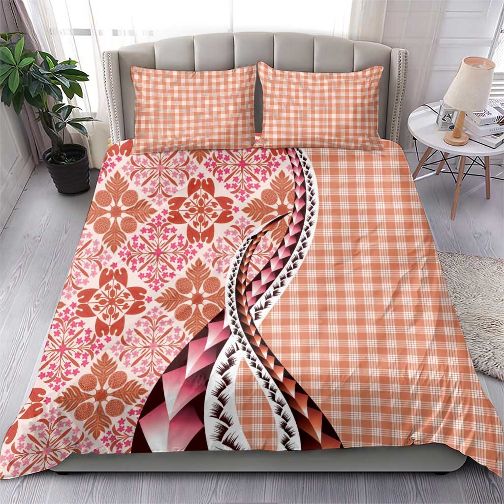 Aloha Vintage Palaka Floral Hawaiian Quilt Bedding Set Ulaula Motif LT9 - Polynesian Pride