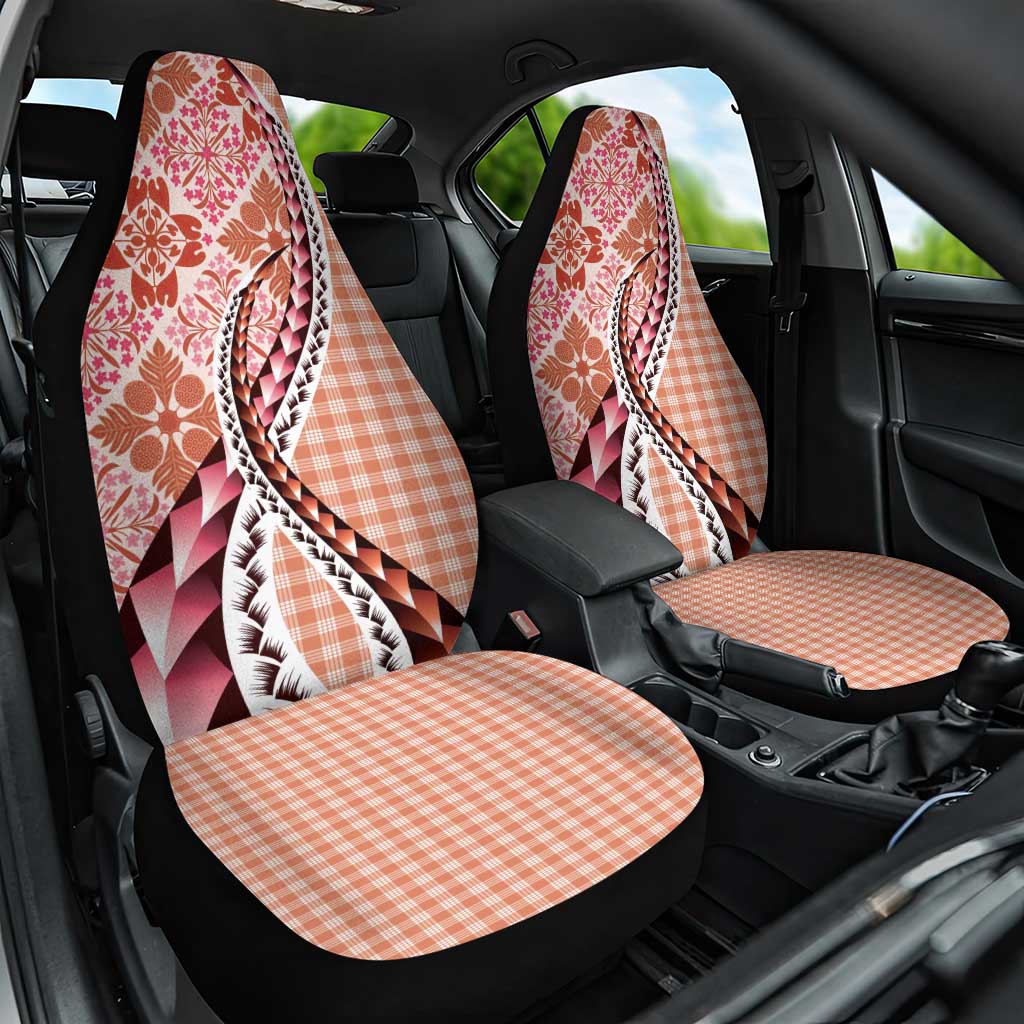 Aloha Vintage Palaka Floral Hawaiian Quilt Car Seat Cover Ulaula Motif - Polynesian Pride