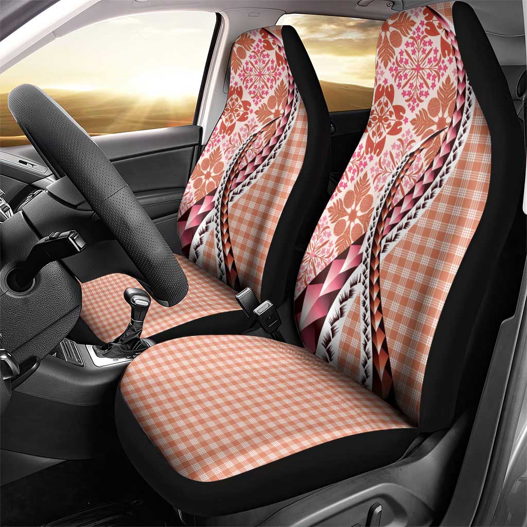 Aloha Vintage Palaka Floral Hawaiian Quilt Car Seat Cover Ulaula Motif - Polynesian Pride