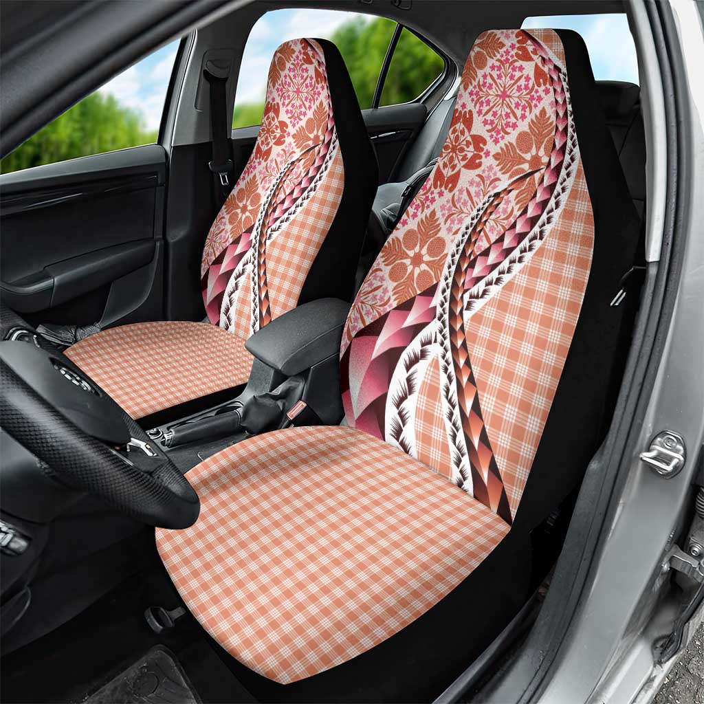 Aloha Vintage Palaka Floral Hawaiian Quilt Car Seat Cover Ulaula Motif - Polynesian Pride