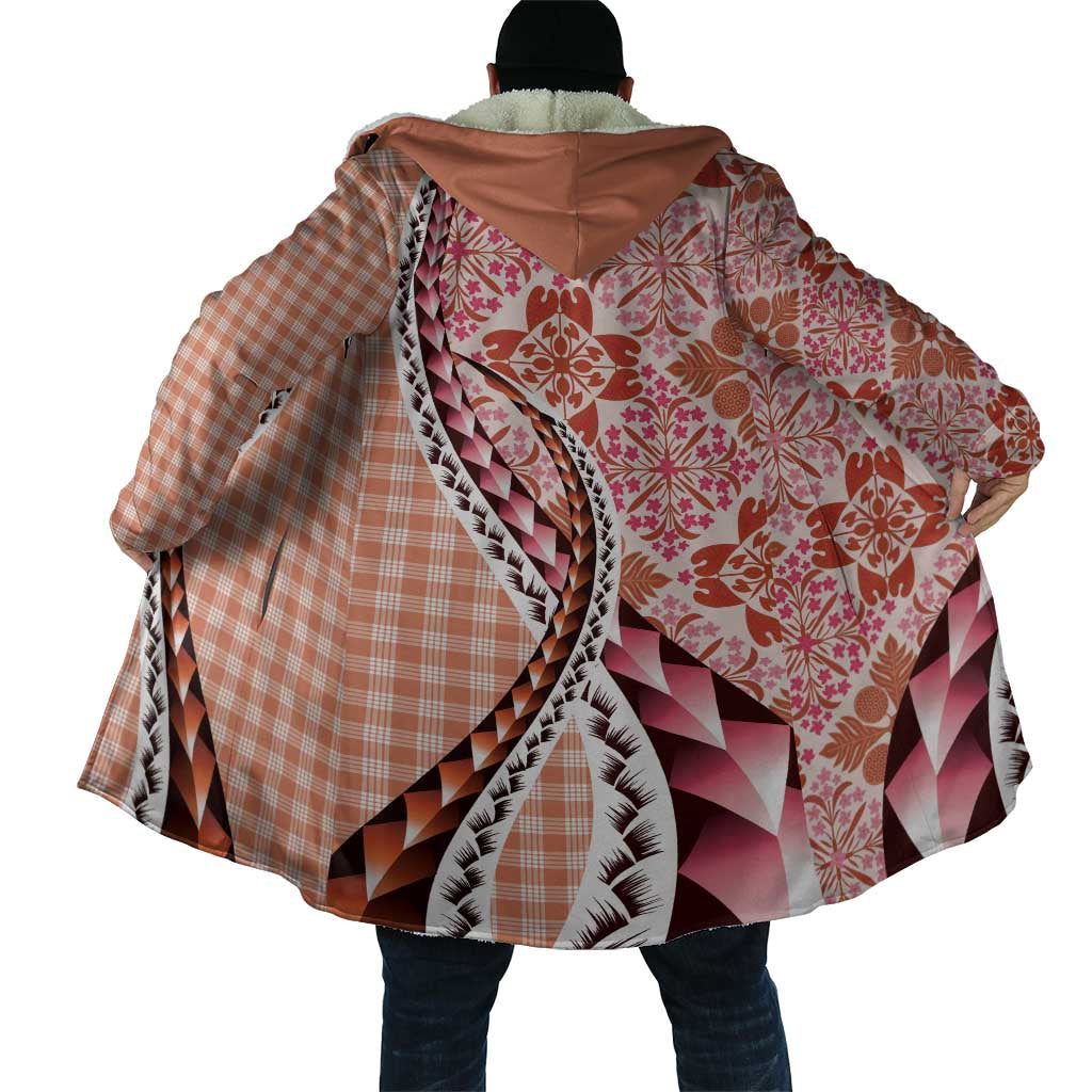 Aloha Vintage Palaka Floral Hawaiian Quilt Cloak Ulaula Motif - Polynesian Pride