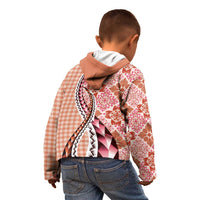 Aloha Vintage Palaka Floral Hawaiian Quilt Kid Hoodie Ulaula Motif - Polynesian Pride
