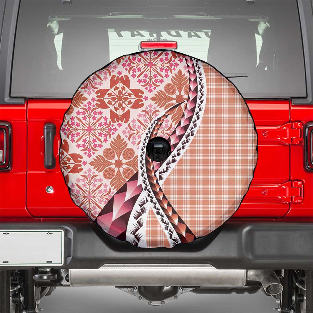 Aloha Vintage Palaka Floral Hawaiian Quilt Spare Tire Cover Ulaula Motif - Polynesian Pride
