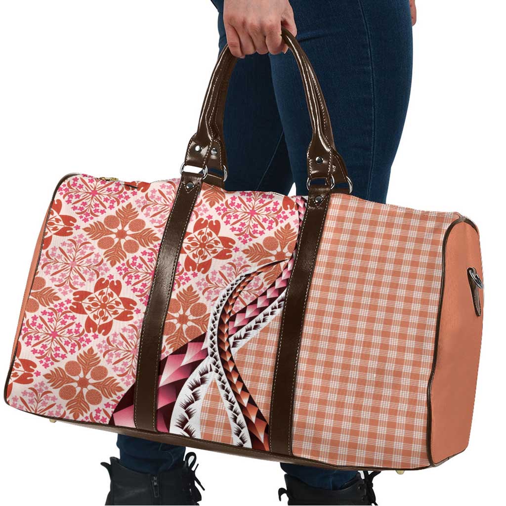 Aloha Vintage Palaka Floral Hawaiian Quilt Travel Bag Ulaula Motif - Polynesian Pride