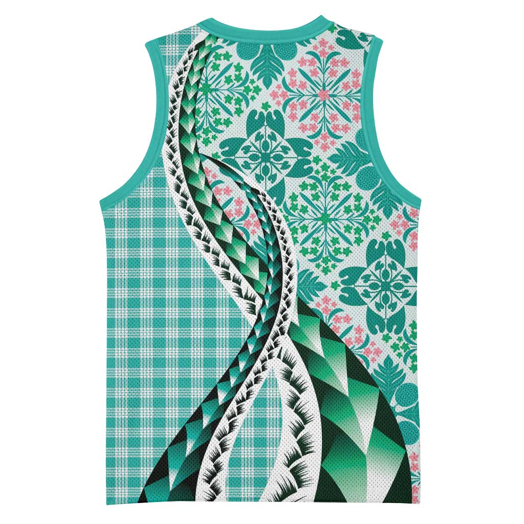 Aloha Vintage Palaka Floral Hawaiian Quilt Basketball Jersey Polu Motif - Polynesian Pride