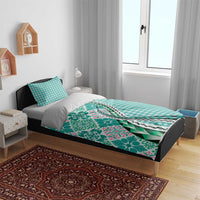 Aloha Vintage Palaka Floral Hawaiian Quilt Bedding Set Polu Motif - Polynesian Pride
