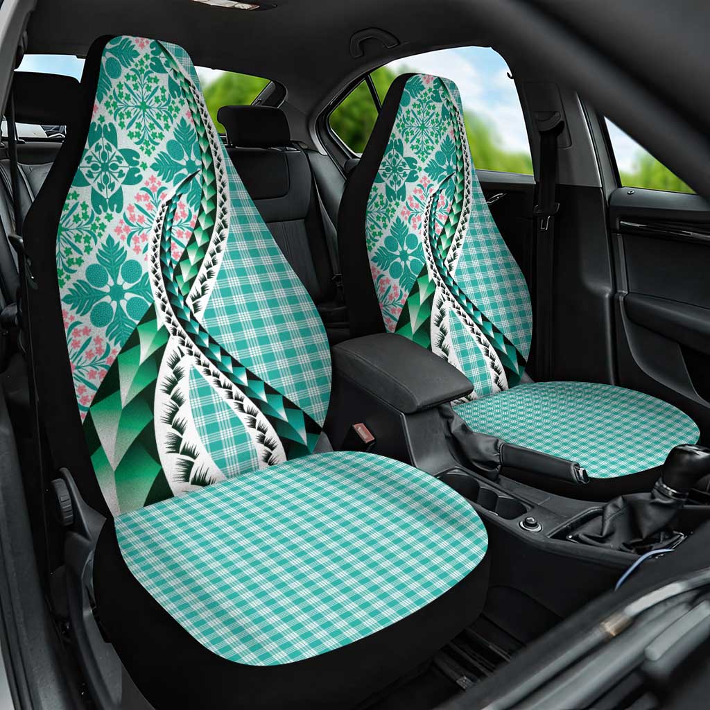 Aloha Vintage Palaka Floral Hawaiian Quilt Car Seat Cover Polu Motif - Polynesian Pride