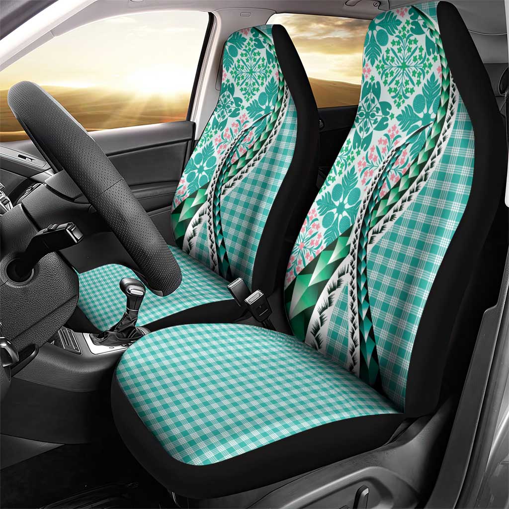 Aloha Vintage Palaka Floral Hawaiian Quilt Car Seat Cover Polu Motif - Polynesian Pride