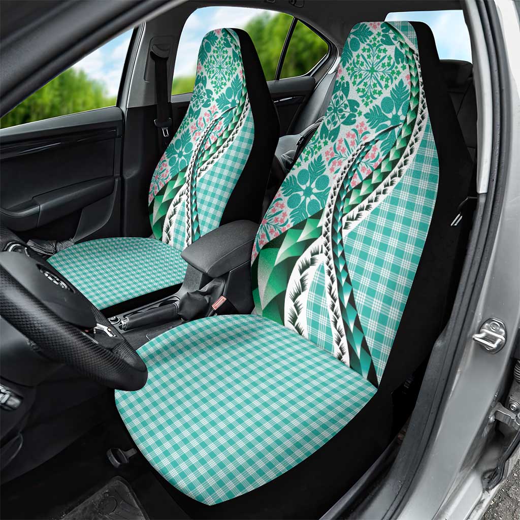 Aloha Vintage Palaka Floral Hawaiian Quilt Car Seat Cover Polu Motif - Polynesian Pride