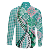 Aloha Vintage Palaka Floral Hawaiian Quilt Family Matching Puletasi and Hawaiian Shirt Polu Motif LT9 - Polynesian Pride