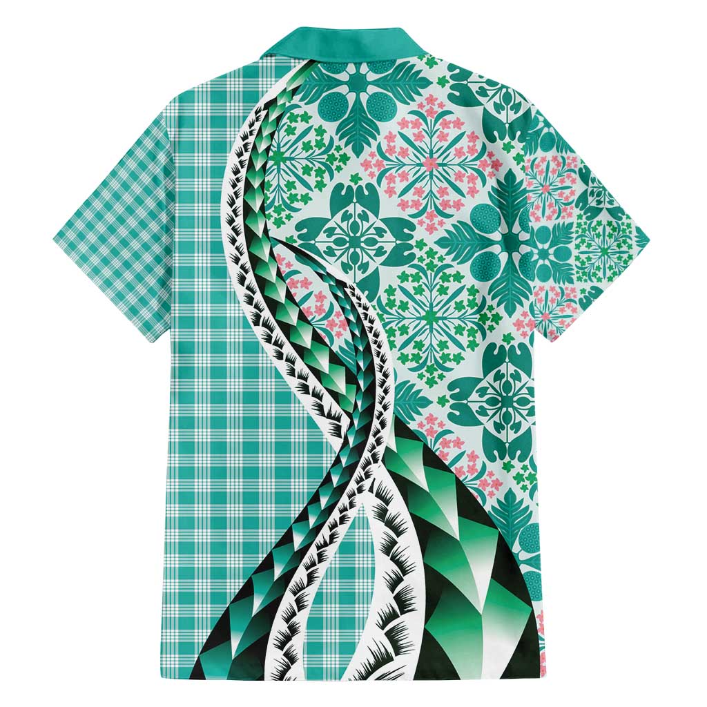 Aloha Vintage Palaka Floral Hawaiian Quilt Family Matching Summer Maxi Dress and Hawaiian Shirt Polu Motif LT9 - Polynesian Pride
