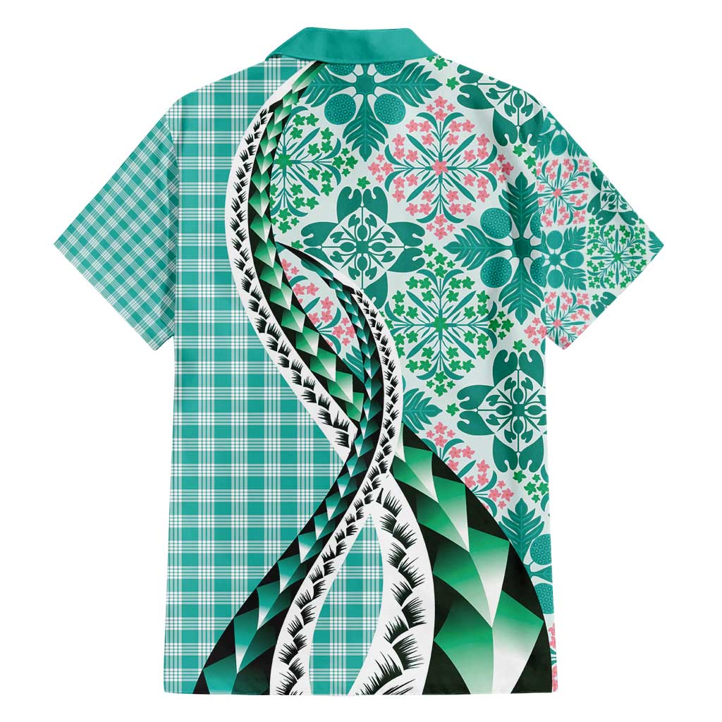 Aloha Vintage Palaka Floral Hawaiian Quilt Hawaiian Shirt Polu Motif - Polynesian Pride