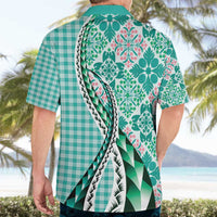 Aloha Vintage Palaka Floral Hawaiian Quilt Hawaiian Shirt Polu Motif - Polynesian Pride